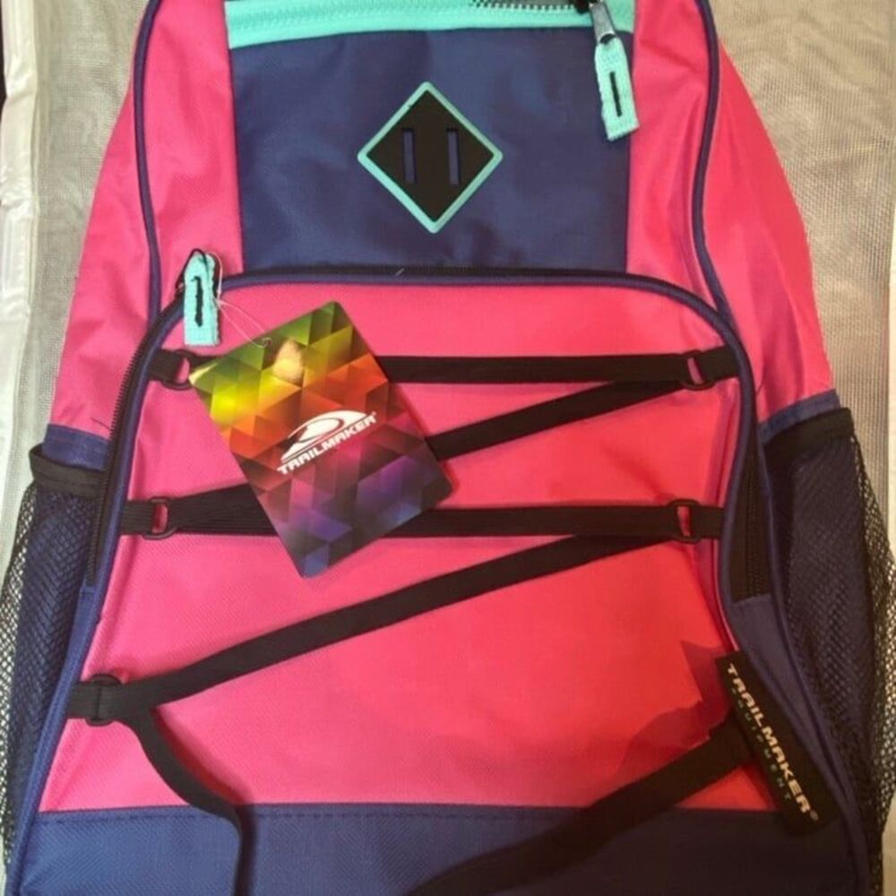 Extra large sturdy laptop/book bag with multiple pockets brand new pink